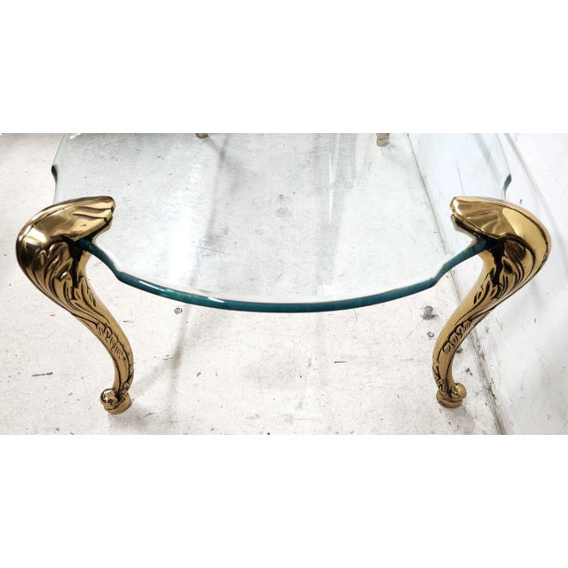 Vintage French Provincial Coffee Table Brass & Glass by Chapman For Sale - Image 10 of 12