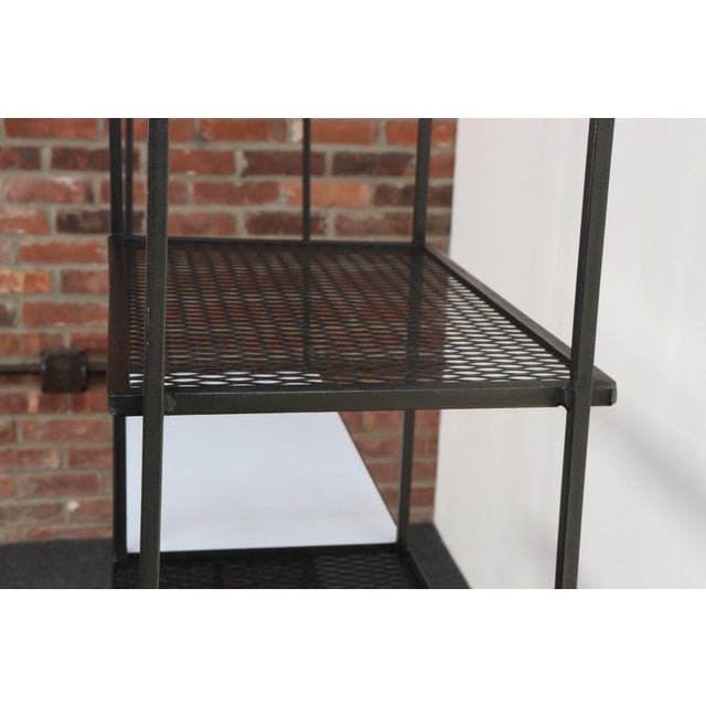 Mid-Century American Modern Iron Shelving Unit / Etagere by Freda Diamond For Sale - Image 9 of 18