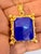 Contemporary 25 Carat Lapis Lazuli Pendant in 22 Karat Gold Frame, 15.9 Gm, 16-18" Chain For Sale - Image 3 of 18