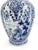13” h x 8” diameter Dutch, 20th Century. Museum shop quality Delft ginger jar, fluted body joins an octagonal lid with a...