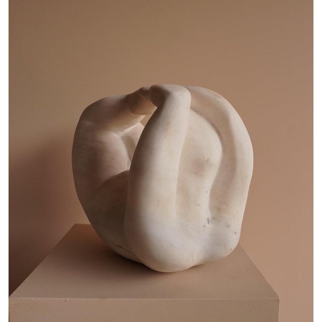 White Vintage White Marble Sculpture For Sale - Image 8 of 8