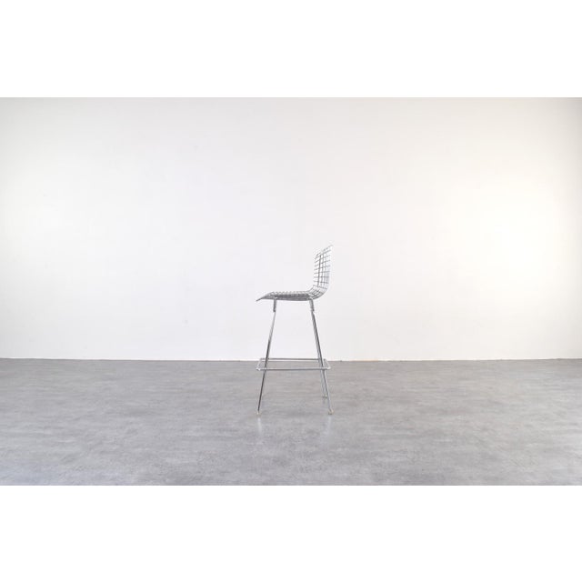 Silver Vintage Bar Stools by Harry Bertoia for Knoll International, 1970s, Set of 2 For Sale - Image 8 of 16