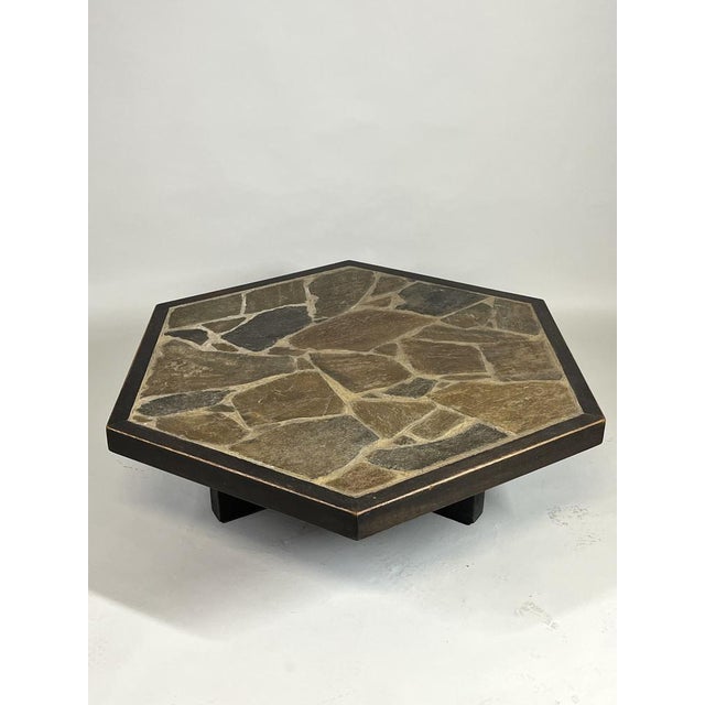Mid-Century Modern Large Brutalist Stone Mosaic Coffee Table, 1960s For Sale - Image 3 of 9