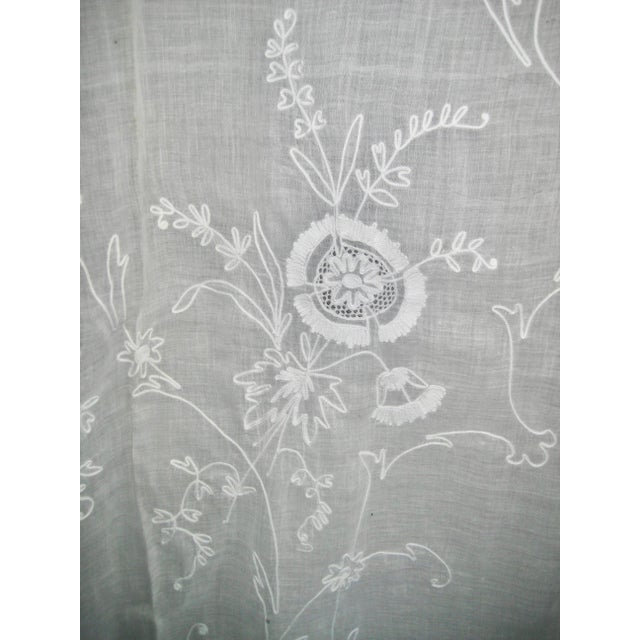 Early 19th Century French Embroidered Curtain Sheer Antique Cornely 19 Century For Sale - Image 5 of 14