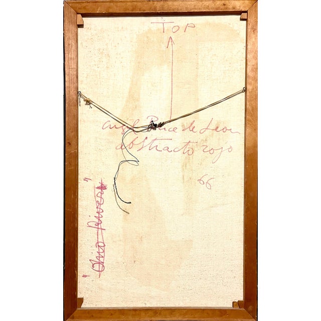 Textile Angel Ponce de Leon, Large Abstract Biomorphic Spanish Bold Modern Oil Painting Angel Ponce de Leon, 1966 For Sale - Image 7 of 8