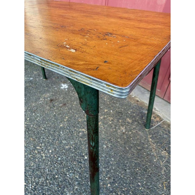 Canteen table dating from the 1950s, 7 units available, multiple sets possible upon request. Signs of wear and scratches...