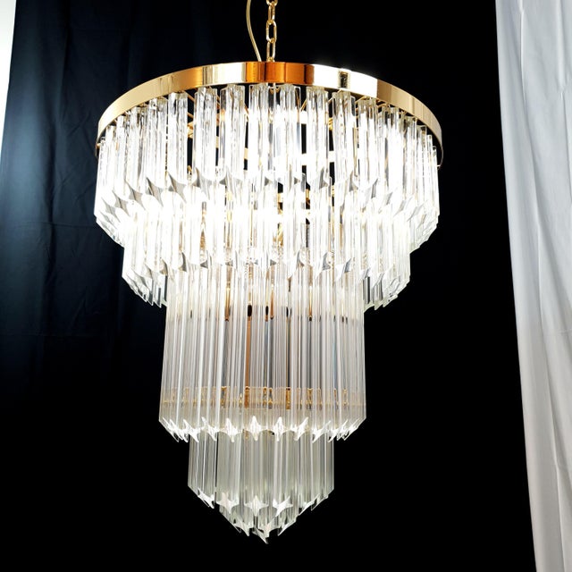 Glass Vintage Murano Chandelier, 1970s For Sale - Image 7 of 9