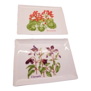 Vintage Lillian Vernon Floral Set of Two Small China Trinket Plates