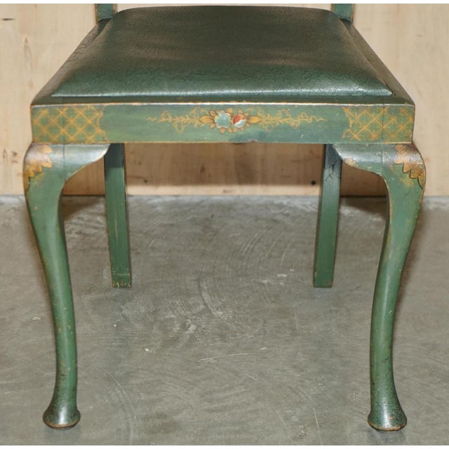 Set of Vintage Chinese Green Side Chairs, 1920s For Sale - Image 9 of 18