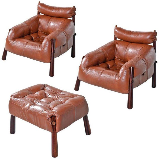 Percival Lafer Mp-81 Brazilian Rosewood & Leather Lounge Chairs and Ottoman Set For Sale - Image 13 of 13
