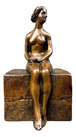 Ary Bitter, Seated Woman Sculpture, 1920s-1940s, Bronze