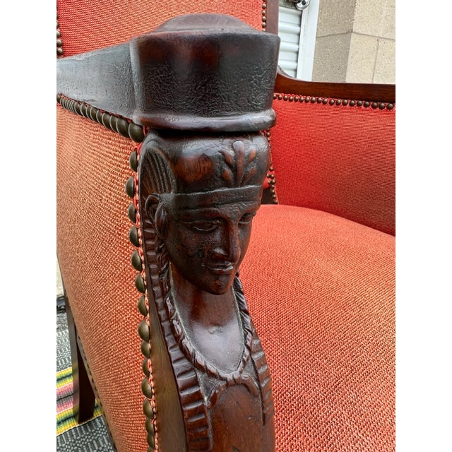 Pair of Carved Mahogany French Empire Fauteuil Armchairs Attributed to Jacob Freres, Circa 1800 For Sale - Image 10 of 18