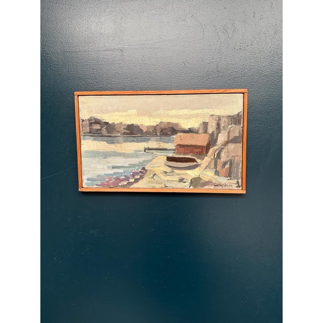 Gustaf Olsson, Seascape, 1950s, Oil Painting on Canvas, Framed For Sale - Image 14 of 18