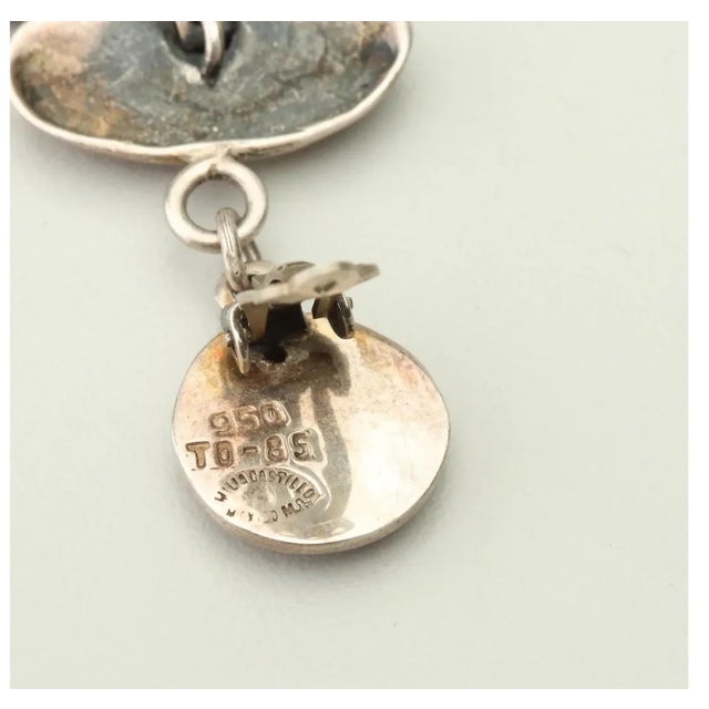 Mexican Vintage Mexico Emilia Castillo 950 Silver 'Day of Dead Cowboy' Dangle Earrings - 2 Pieces For Sale - Image 3 of 7