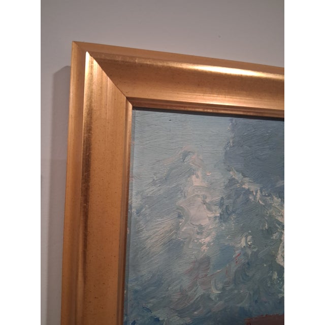 Early 19th Century Early 19th CenturySigned Italian Street Scene Oil on Canvas Painting, Framed Wall Art With Gold Frame For Sale - Image 5 of 6