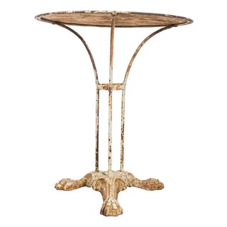 Small French Metal Tripod Base Outdoor Gueridon Table, 1950s For Sale