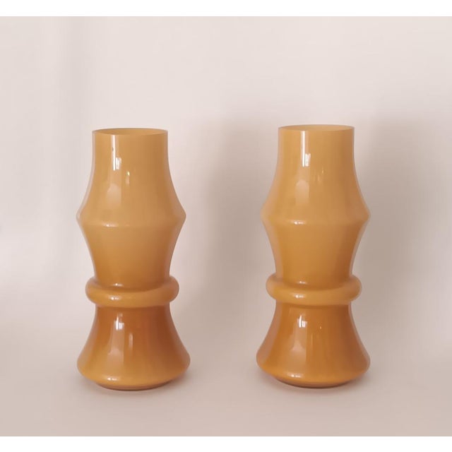 Opaline Glass Vases, 1970s, Set of 2 For Sale - Image 3 of 7