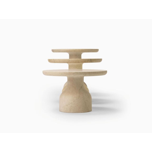 Minimalist Peso Round Side Table in Limestone by Depping & Jørgensen For Sale - Image 4 of 10