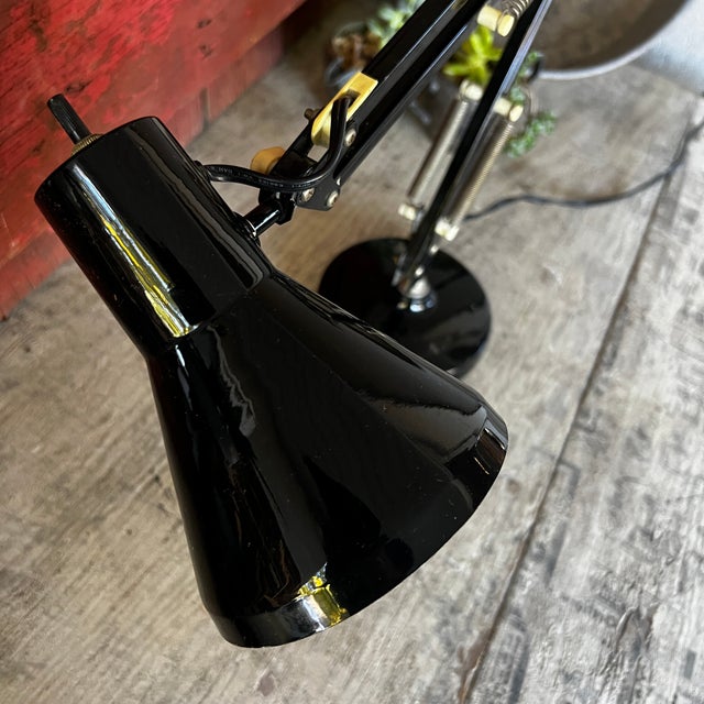 Vintage Adjustable Black Desk Lamp With Articulating Arms For Sale - Image 4 of 14