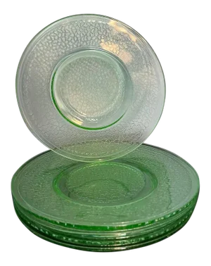 Vintage Cracky Depression Era l.e. Smith Crackle Salad Plates- Set of 5