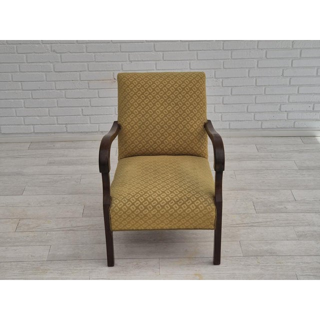 Danish Armchair in Cotton & Wool Fabric, 1950s For Sale - Image 4 of 18