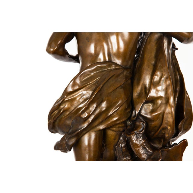 French Antique Bronze Sculpture “Awakening of Nature” by Emile Picault For Sale - Image 9 of 18