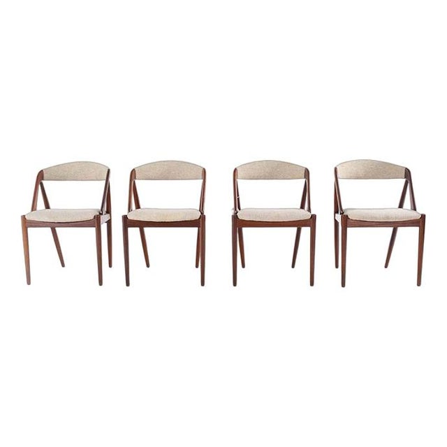 Beige Teak Dining Chairs from Schou Andersen, Set of 4 For Sale - Image 8 of 8