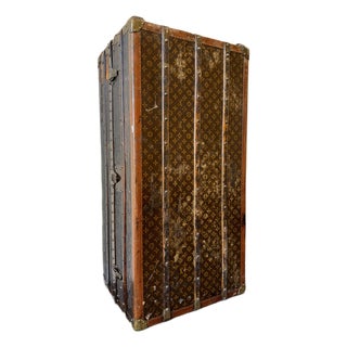 Antique Louis Vuitton Wardrobe Steamer Trunk For Sale