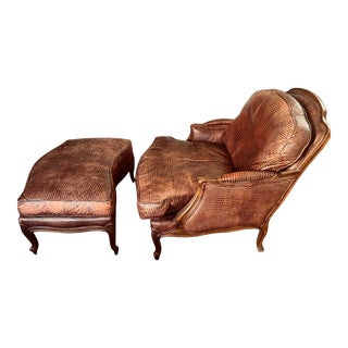 Ethan Allen Versailles Chair and Ottoman - Set of 2 For Sale