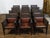 Early 20th Century Set of 12 Moroccan Ebonized Carved Wood Armchairs with Leather Seats, circa 1900 For Sale - Image 5 of 12