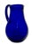 Stunning Vintage Retro Art Deco Deep Cobalt Blue Hand Blown Art Glass Pitcher - Circa Mid 20th Century For Sale - Image 16 of 18