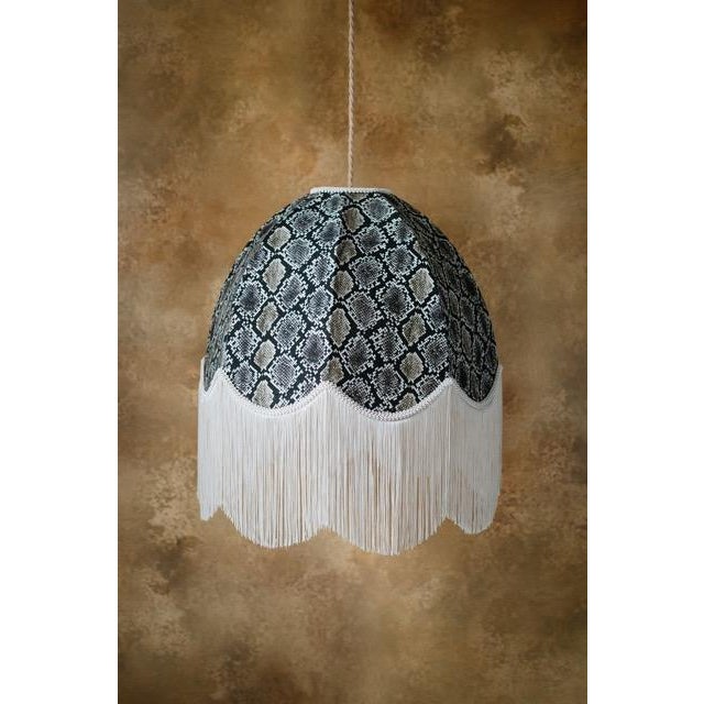 Not Yet Made - Made To Order The Bianca Snakeskin Fringed Lampshade - Large For Sale - Image 5 of 7