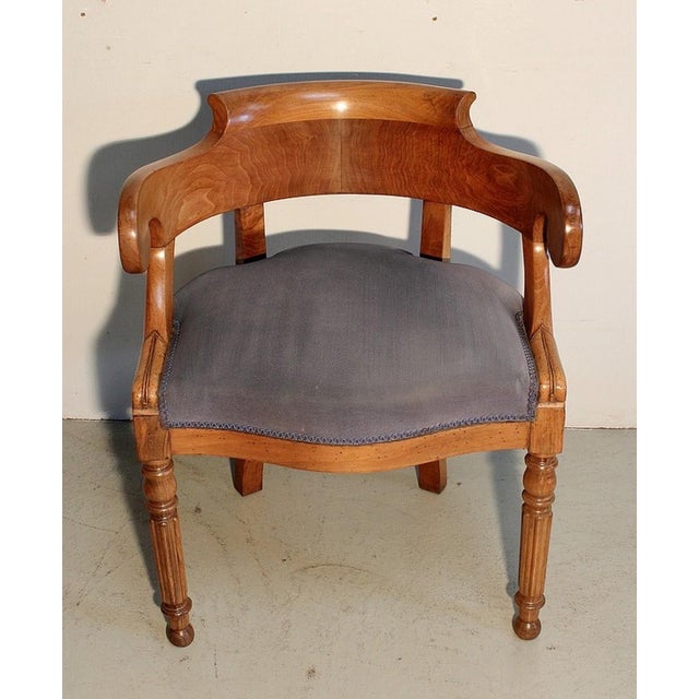 Louis Philippe Blond Walnut Office Chair, Late 19th Century For Sale - Image 16 of 16