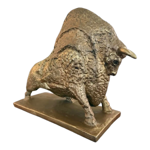 Austin Productions Bull Sculpture, 1968 — Brutalist Mid-Century Modern, Gold Finish