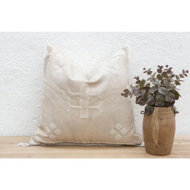 White Wadi White Silk Rug Pillow For Sale - Image 8 of 8