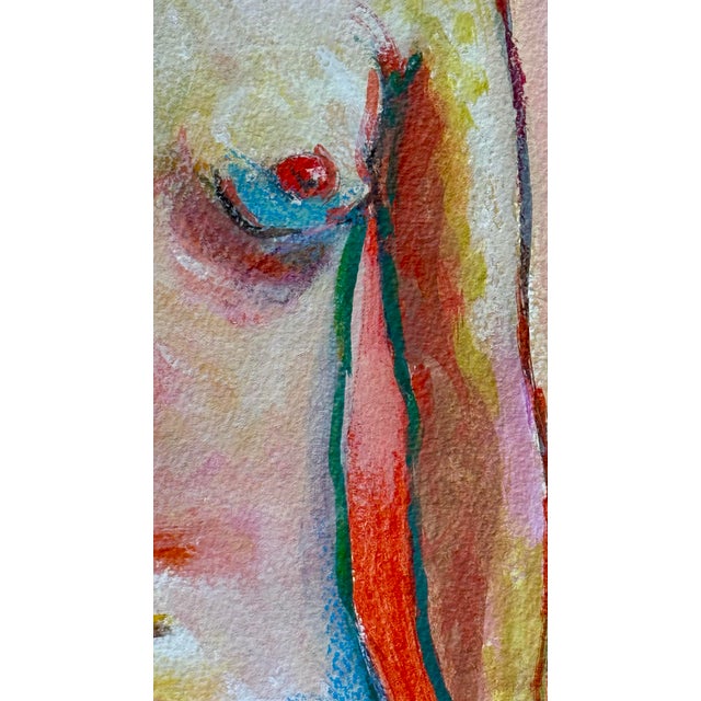 Barcelona Woman — Original Watercolor Nude Painting, Expressionist Figurative Art For Sale - Image 4 of 4