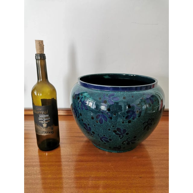 large Art Nouveau cachepot, designed by Christian Neureuther Keramisches Atelier Waechtersbach, Germany around 1901, model...