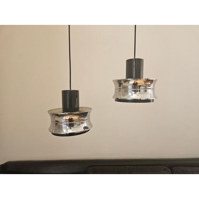 Mid-Century Pendants in the style of Jo Hammerborg, Denmark, 1970s, Set of 2 For Sale - Image 4 of 13