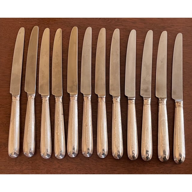 Late 18th Century English Georgian Silver Dinner Knives by John Lambe - Set of 12 For Sale - Image 16 of 17