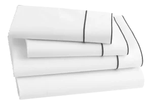 Salerno Bedding Standard Pillowcase in White/Grey - a Pair