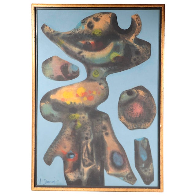 Paul Klee Abstract Oil Painting on Board Signed Dargis C. 1969 For Sale - Image 4 of 12