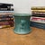 Rustic Green and Teal Glazed Planter with Drum Style Form For Sale - Image 3 of 10