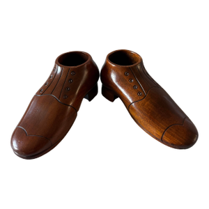 Pair of Hand Made Miniature Wooden Shoes by Theodore Alexander