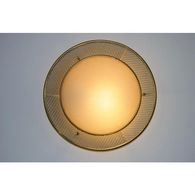 Mid-Century Brass Flush Mount attributed to Erco, 1960s For Sale - Image 10 of 15