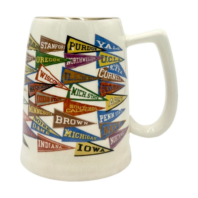Vintage College University Pennants Ceramic Stein Mug For Sale - Image 11 of 11