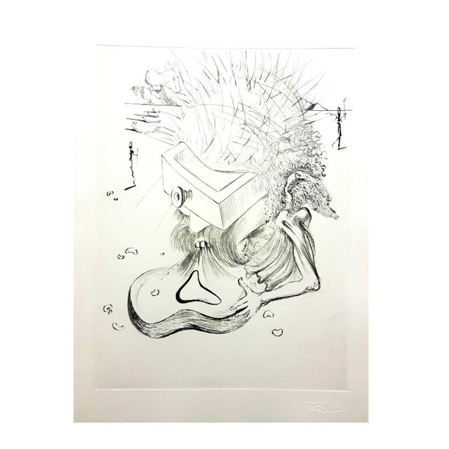 Salvador Dali - The Beach - Original Etching 1967 For Sale - Image 9 of 10