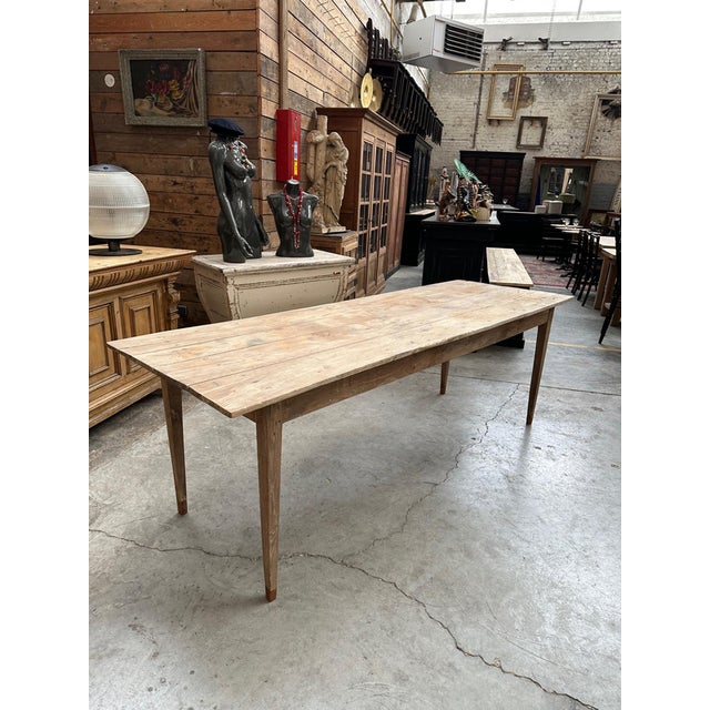 Solid Oak Farmhouse Table For Sale - Image 9 of 9