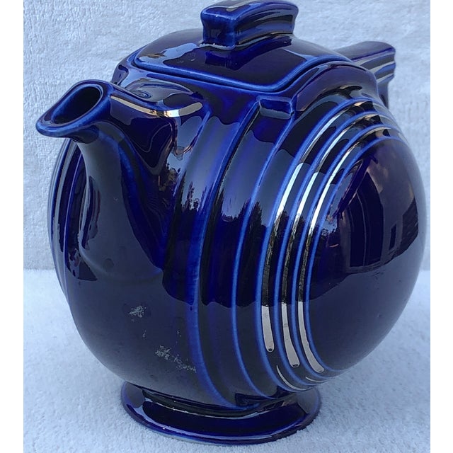 Vintage Hall Cobalt and Silver Teapot - Model 0543p 6 Cup For Sale - Image 11 of 16