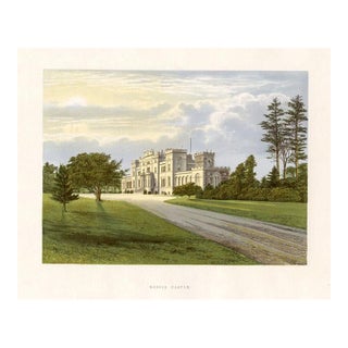 Late 1800s, Rossie Castle in Scotland, Original Antique English Castle Print, Lithograph, England For Sale