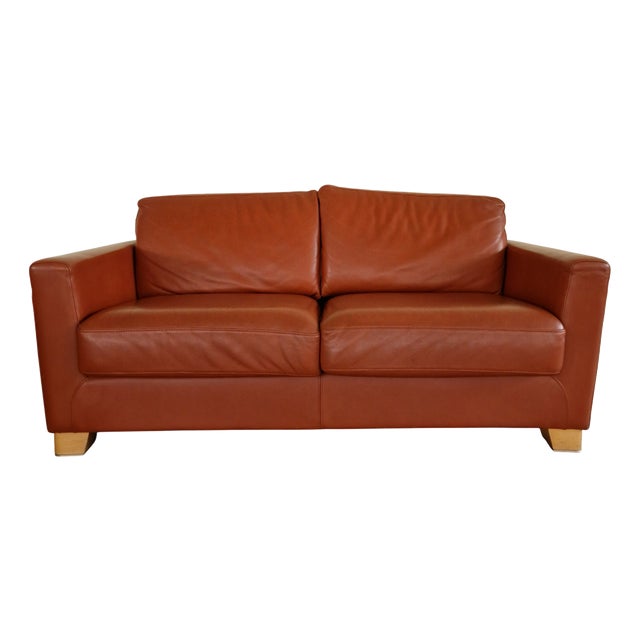 Art Deco Leather Sofa For Sale